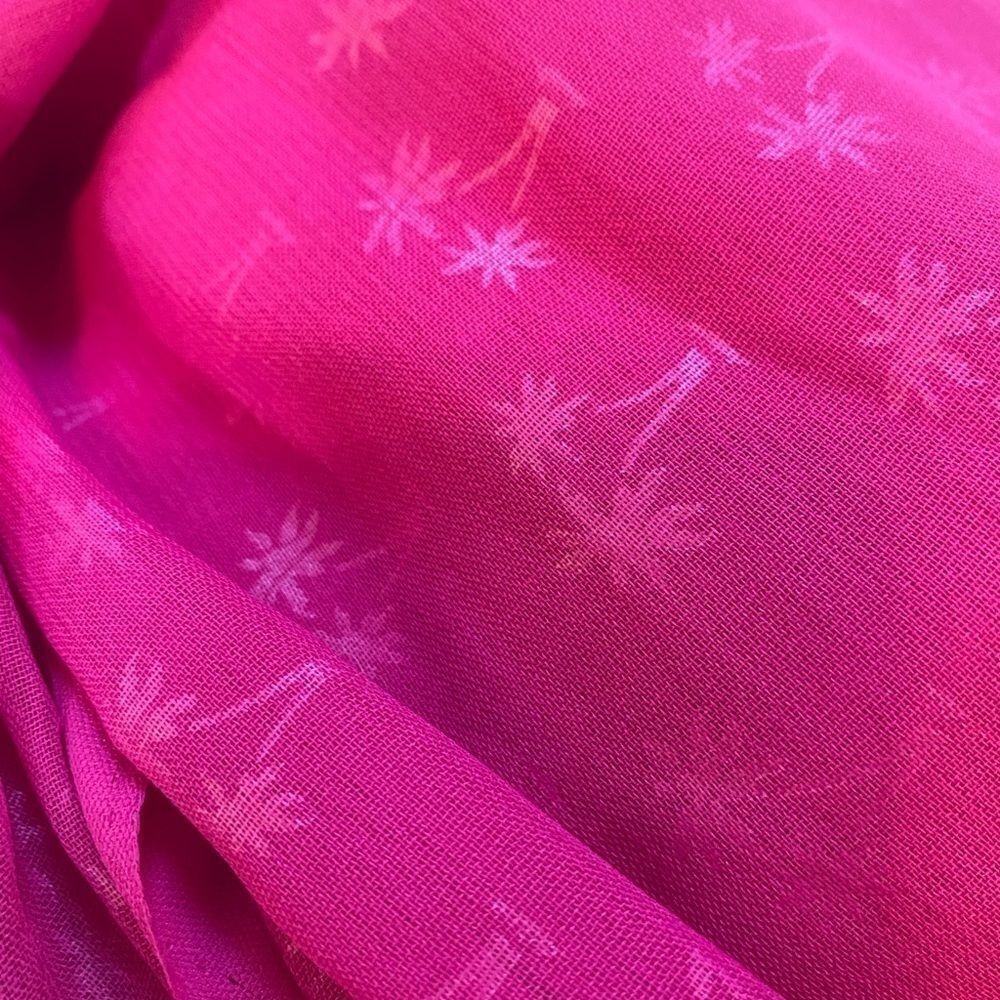 Pink Palm Tree Shell Beach Sarong - Picture 2 of 4
